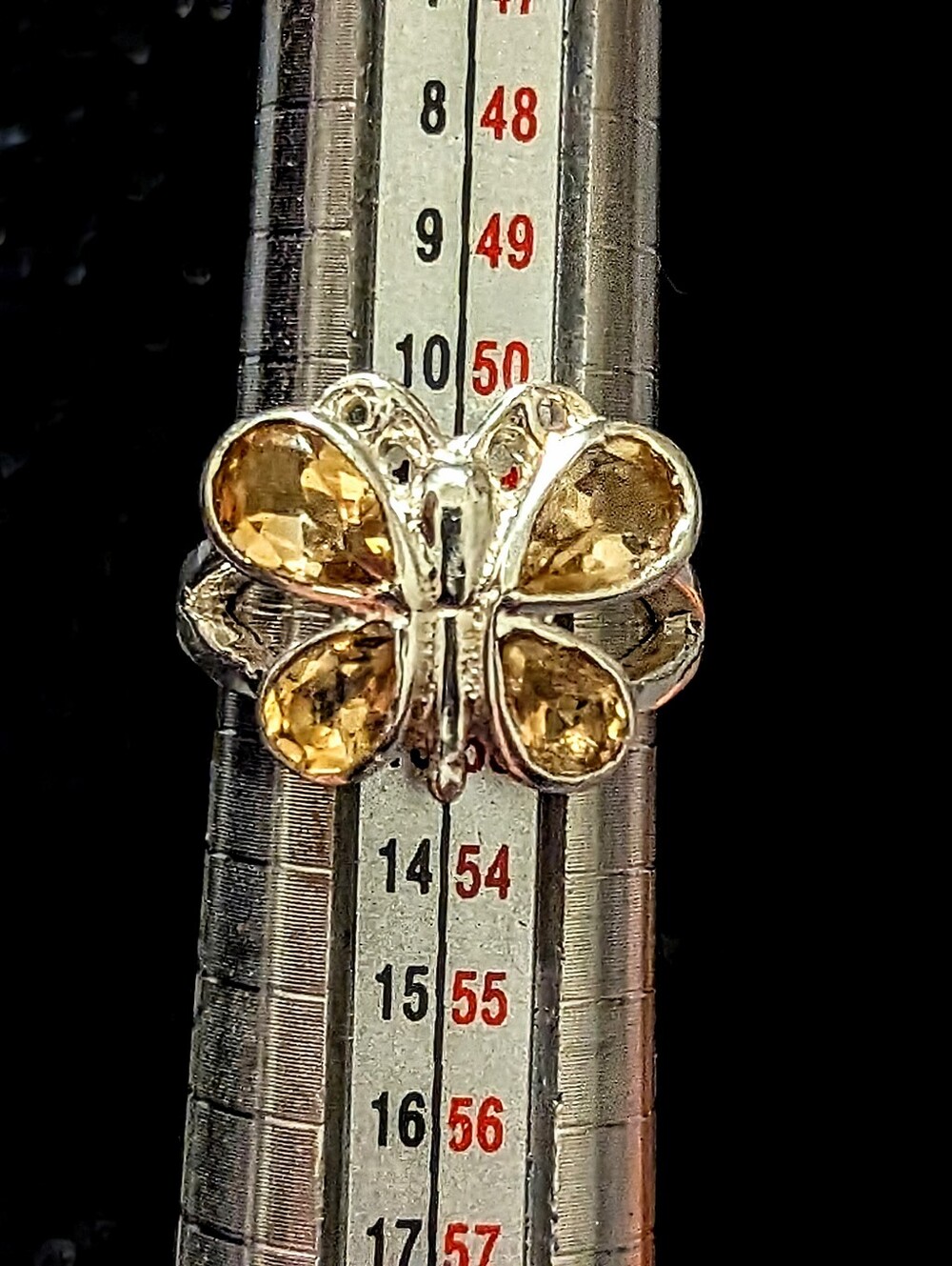 Citrine Butterfly Ring in 925 Sterling Silver